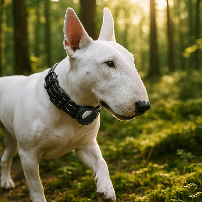 Collier anti fugue chien airtag bull terrier avec variante noir