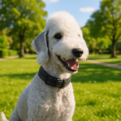 collier chien reflex noir bedlington