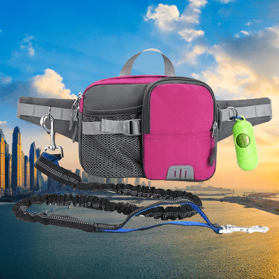 Laisse pour Chien - WaistBag™ - Rose - Chien à l'honneur