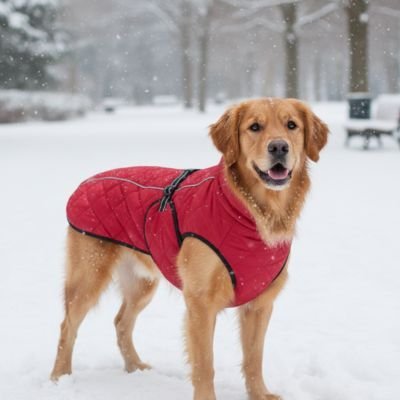 Manteau pour Chien rouge en hiver