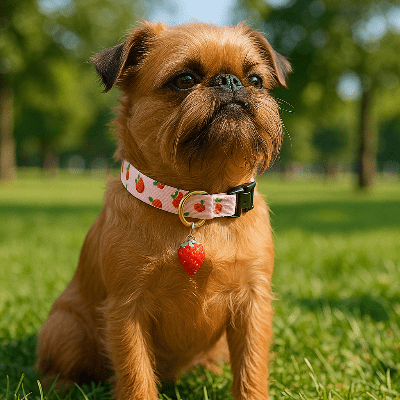 Collier pour chien fruits griffon bruxellois avec les fraises