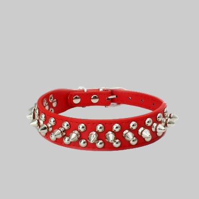 Collier pour chien spike et rivet rouge