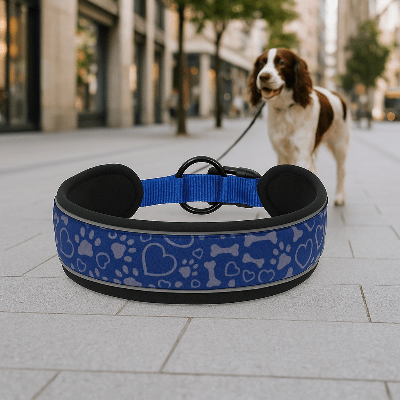 Collier reflechissant pour chien VisioSafe bleu ville
