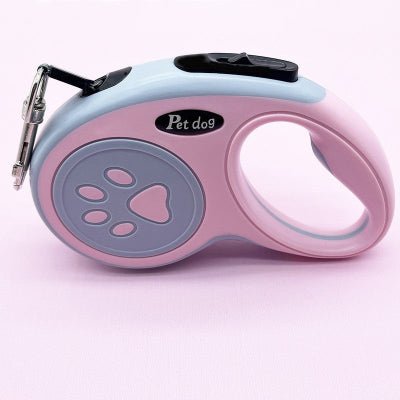 Laisse pour chien retractable rose