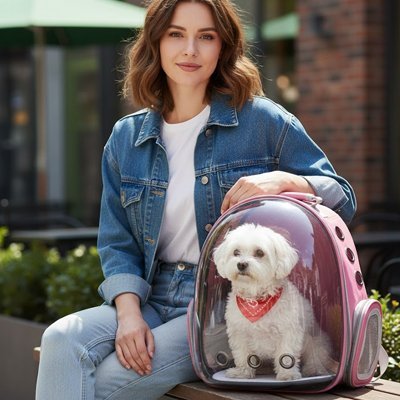 Sac à dos Chien rose simple