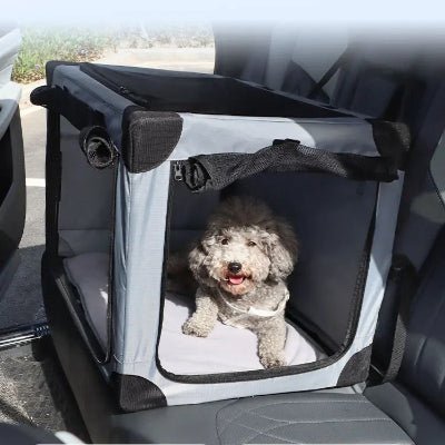 cage pour chien sur banquette