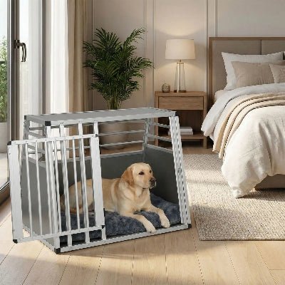 Caisse de transport chien a l'hotel