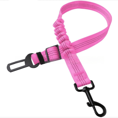 ceinture chien voiture rose