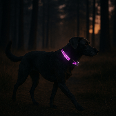 Collier chien | Réfléchissant couleur clair - Chien à l'honneur