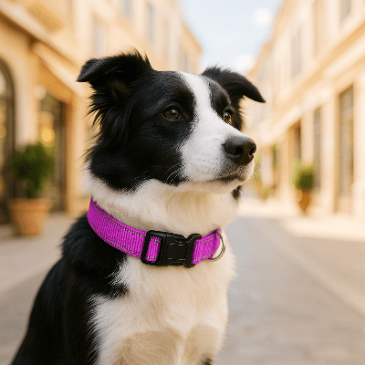 Collier chien | Réfléchissant couleur clair - Chien à l'honneur