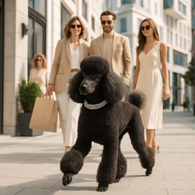 collier pour chien diamant argent caniche en ville