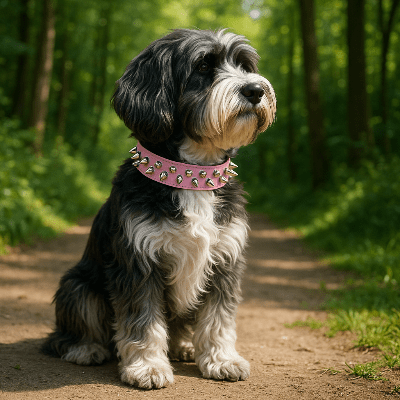 collier pour chien spike et rivet rose