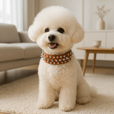 collier pour chien spike et rivet brun bichon