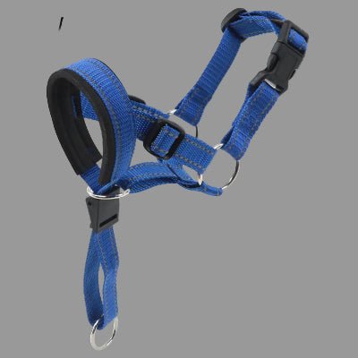 Harnais anti traction pour chien bleu