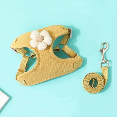 harnais pour petit chien jaune
