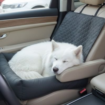 Housse voiture chien qui dort