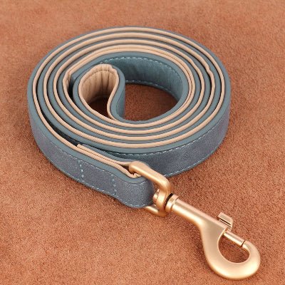 laisse pour chien cuir moelleux variante bleu