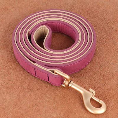 laisse pour chien cuir moelleux variante rose fonce