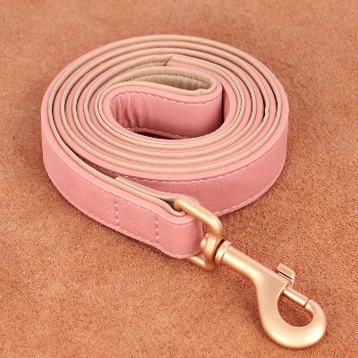 laisse pour chien cuir moelleux variante rose pale