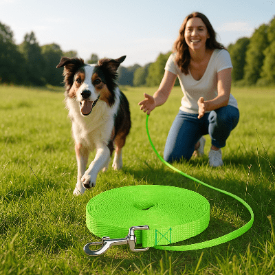longe pour chien en action vert