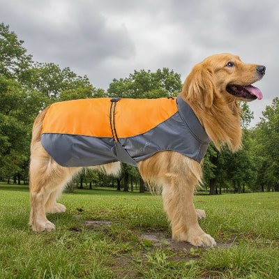 Manteau chien impermeable orange golden