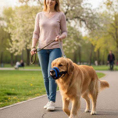 Muselière pour chien​ bleu golden