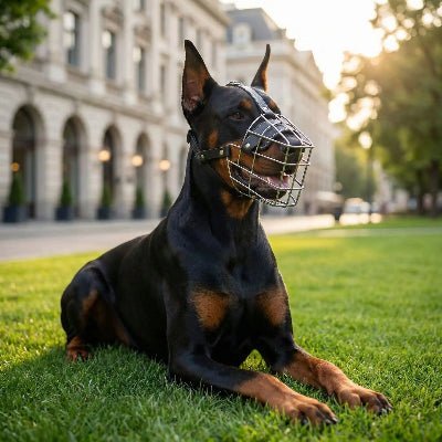museliere pour chien noir doberman