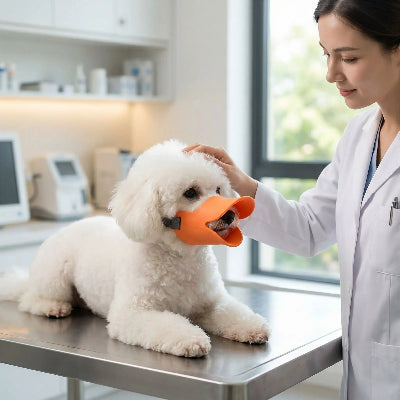 museliere chien orange