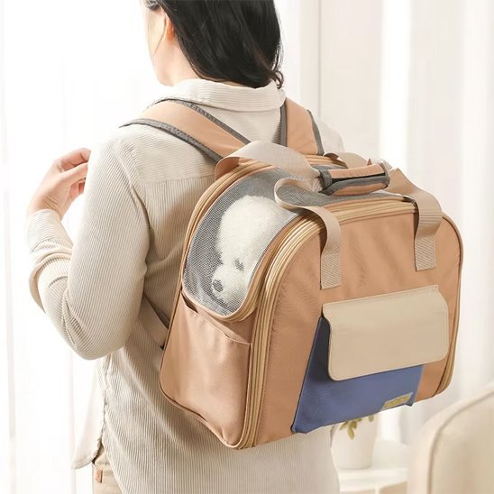 Sac à dos pour chien beige